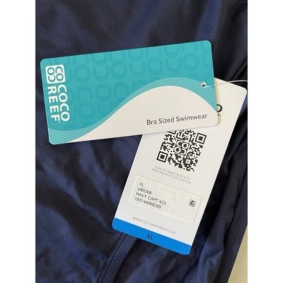 COCO Reef Perfection Fit High Waist Soft Bikini Bottom Navy Blue Size XL $54 - Picture 3 of 4